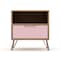 Manhattan Comfort Rockefeller 1.0 Nightstand, Nature and Rose Pink 101GMC6 - alternate 1